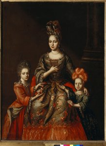 Portrait of Anastasia Naryshkina and Her Daughters Alexandra and Tatyana