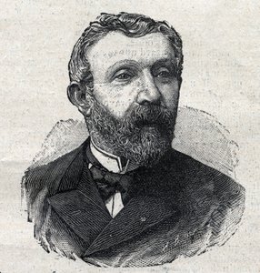 Portrait of Alfred Mezieres (1826-1915), French Literary Historian, Journalist and Politician. Engraving in 
