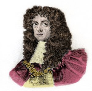 Portrait of Charles II, King of England. Engraving of the 19th century