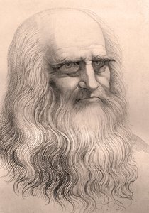 Portrait of Leonardo Da Vinci from his self-portrait by Anonymous Anonymous
