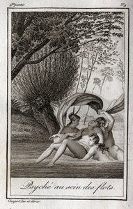 Psyche within the waves. Engraving from 1819 in 