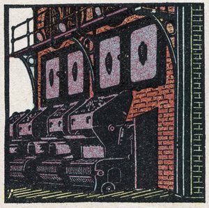 Steam generators: boiler battery. Anonymous illustration from 1925. Private collection. by Anonymous Anonymous
