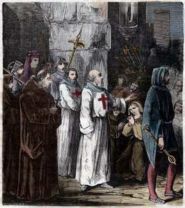 Supplice of the Templars: Jacques de Molay, grand master of the Order of the Templars and several of his companions are accused of heresy and debauchery by King Philip IV and executed March 4