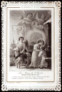 The Christmas Communion. The Mass of the Dawn. Birth of Jesus in our hearts (pious image)