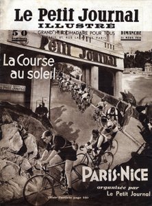 The Paris Nice cycling race organised by the little newspaper. Cover of 