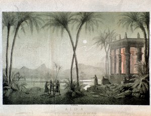 The banks of the Nile. Illustration for act III of Aida, opera by Giuseppe Verdi by Anonymous Anonymous