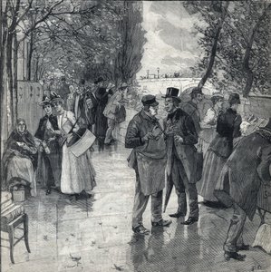 The Book-Walk on the Banks of the Quays in Paris. Engraving in Le Petit Parisien on 30/10/1892. Private Collection by Anonymous Anonymous
