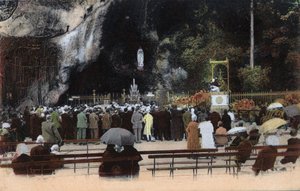 The cave in Lourdes - Hautes Pyrenees around 1900