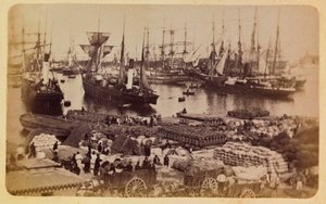 The City of Marseille and Its Surroundings circa 1885-1890: Joliette Basin, Cargo Boarding on Cats, Private Collection by Anonymous Anonymous