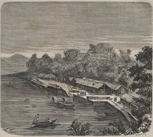 The penitentiary Saint-Laurent in Cayenne (French Guiana) in the 19th century. Engraving in Histoire des bagnes depuis leur création à nos jours (1877) by Pierre Zaccone. by Anonymous Anonymous