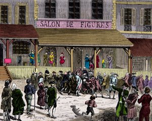 The Salon of Wax Figs Boulevard du Temple in Paris in the 18th Century - Private Collection by Anonymous Anonymous