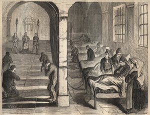 The viatica at the Toulon bagne in the 19th century. Engraving in 