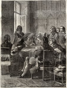 Treaty of Ryswick (The Treaty of Ryswick, 30th October 1697) (end of the War of the Augsburg League between Louis XIV and the Great Alliance). Engraving of the 19th century. Private collection by Anonymous Anonymous