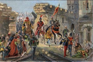 Triumphal entry of Louis II of Flanders (Louis de Dampierre known as Louis de Male or Maele
