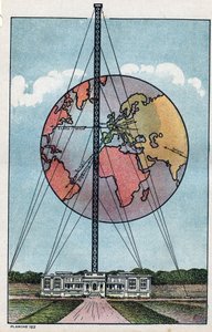 View of the continental station belonging to the T.S.F. station of Saint Assisi in France. Anonymous illustration from 1925. Private collection.