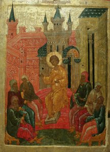 Christ among the Doctors, 15th Century by Anonymous Russian icon painter