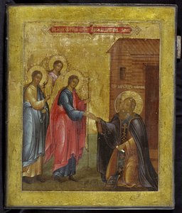 The Apparition of the Holy Trinity to Saint Alexander Svirsky, 19th century