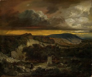 Evening Landscape with Returning Hermit by Anselm Feuerbach