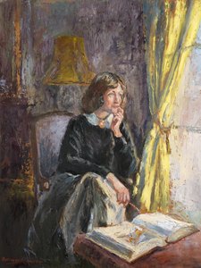 Self portrait by a window by Anthea Durose