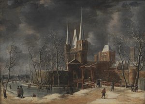The Luttekepoort in Harderwijk in the Winter