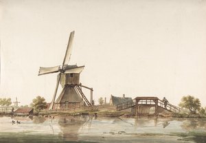 Landscape with Windmill, late 18th century by Anthonie Erkelens