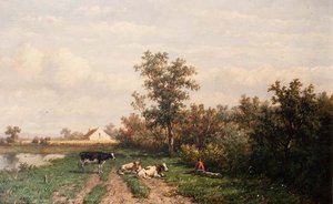 Dutch Landscape by Anthonie Jacobus van Wyngaerdt