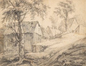 Farm near Danzig (recto) (?) Tree Study (verso) by Anthonie Waterloo