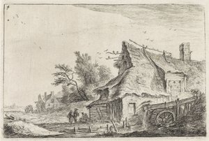 Village Scene with a Watermill
