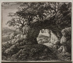 Four Landscapes: The Pierced Rock by Anthonie Waterloo