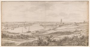 View of Rhenen from the East by Anthonie Waterloo