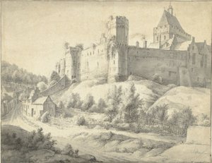 View of the Valkhof in Nijmegen by Anthonie Waterloo