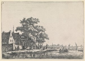 Cemetery on the Bank of the Water (No. 2 from a Series of 12 Prints) by Anthonie Waterloo