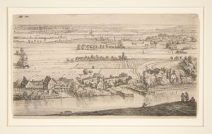 The Village by the Canal by Anthonie Waterloo