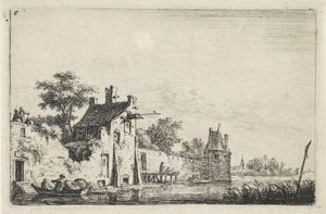 City Wall by the Water by Anthonie Waterloo