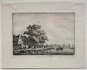 The Cemetery by the Canal by Anthonie Waterloo