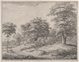 The Shepherd Asleep on a Little Hill, 17th century by Anthonie Waterloo
