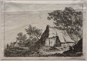 Twelve Landscapes: Plate I, The Small Hamlet by Anthonie Waterloo