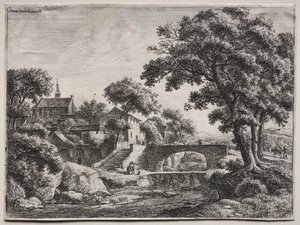 Twelve landscapes: The Two Bridges by Anthonie Waterloo
