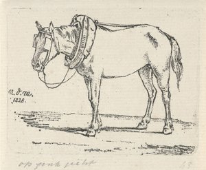 Harnessed Horse by Anthonie Willem Hendrik Nolthenius de Man