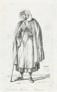 Woman with a Cape and a Stick by Anthonie Willem Hendrik Nolthenius de Man