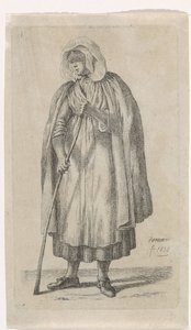 Woman with a Cloak and a Stick by Anthonie Willem Hendrik Nolthenius de Man