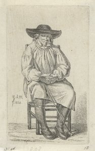 Seated Man with a Stick (12 Study Figures Series)