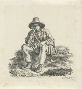 Seated Man Supporting His Head by Anthonie Willem Hendrik Nolthenius de Man