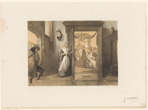 Woman Opens Door for Man