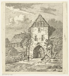 Several Figures by an Old City Gate by Anthonie van den Bos