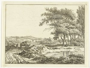 Cart on a Country Road Near the Dunes by Anthonie van den Bos