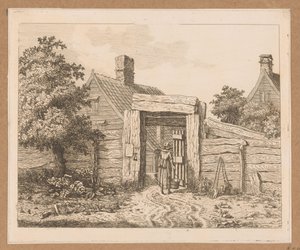 Milkmaid at the Gate of a Farm by Anthonie van den Bos
