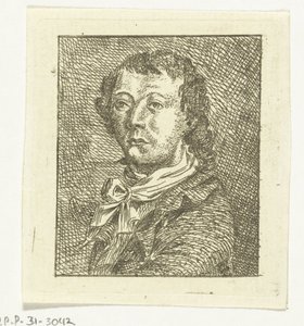 Portrait Bust of a Young Man with White Tie by Anthonie van den Bos
