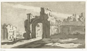 Ruins of the Great Hall of the Baths of Caracalla, Rome by Anthonie van den Bos