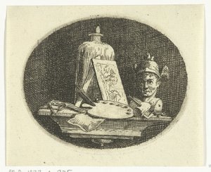 Still Life with Palette, Painting, and Bust of Mercury